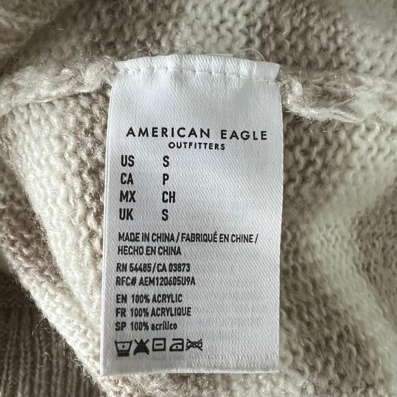 American Eagle Jegging Fit Striped Fuzzy Striped Sweater Size Small Oversized - Picture 9 of 11